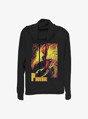 Marvel X-Men Dark Phoenix Fire Cowlneck Long-Sleeve Girls Top