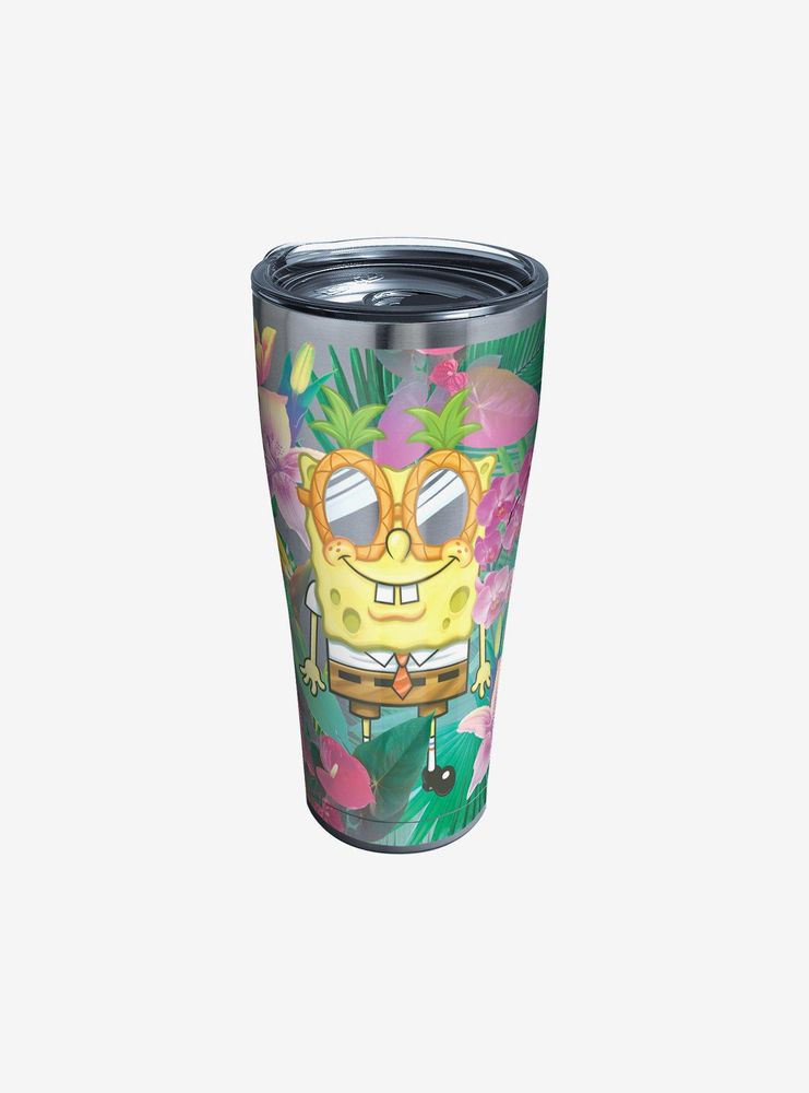 Spongebob Squarepants Tropical 30oz Stainless Steel Tumbler With Lid