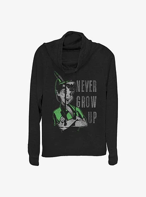 Disney Peter Pan Don't Grow Cowlneck Long-Sleeve Girls Top