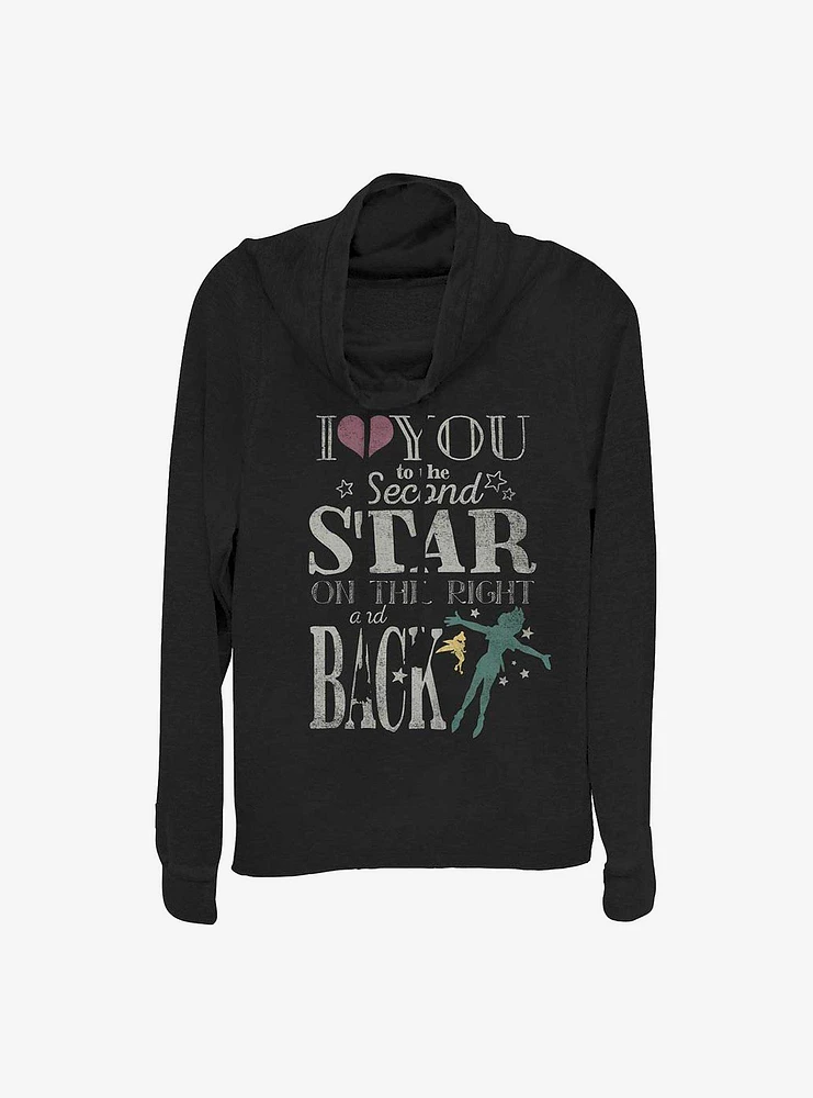 Disney Peter Pan Love You To The Second Star Cowlneck Long-Sleeve Girls Top