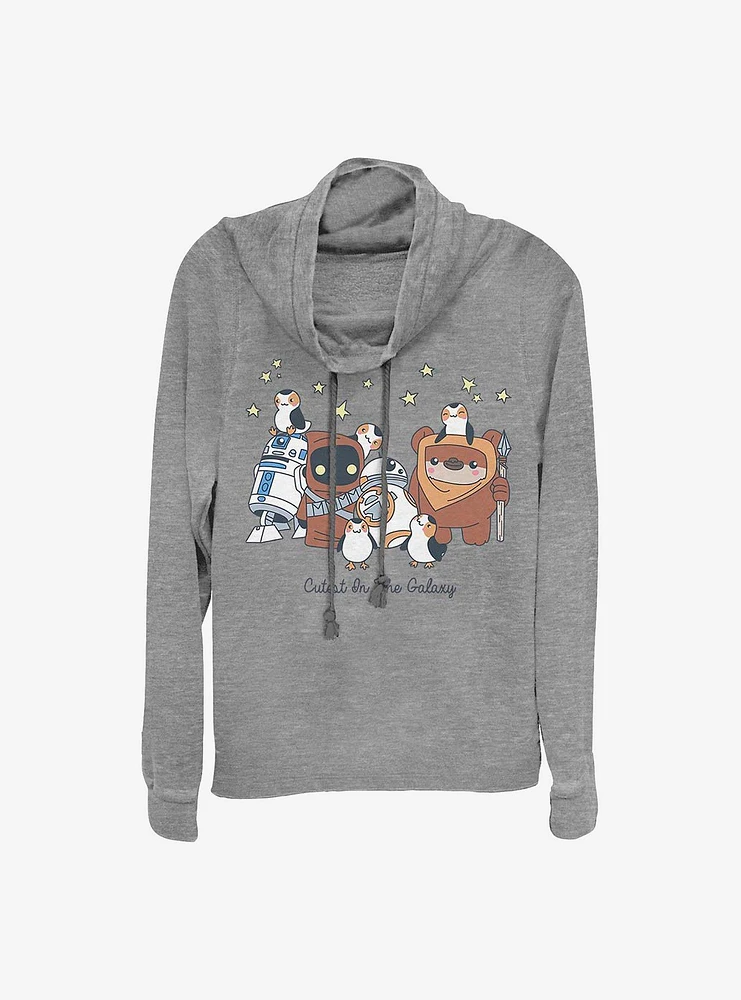 Star Wars Cutest The Galaxy Cowlneck Long-Sleeve Girls Top