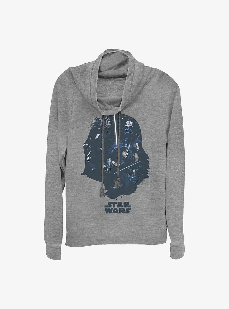 Star Wars Vader Head Fill Cowlneck Long-Sleeve Girls Top