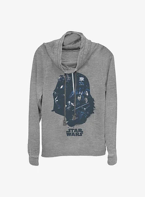 Star Wars Vader Head Fill Cowlneck Long-Sleeve Girls Top