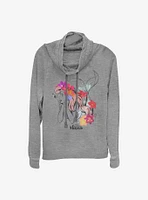 Disney The Little Mermaid Ariel Floral Cowlneck Long-Sleeve Girls Top