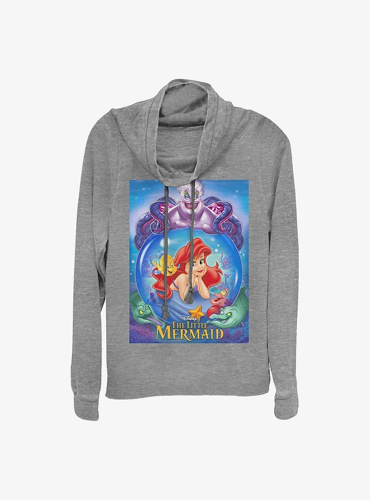 Disney The Little Mermaid Ariel And Ursula Cowlneck Long-Sleeve Girls Top