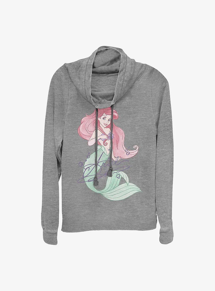 Disney The Little Mermaid Signed Ariel Cowlneck Long-Sleeve Girls Top