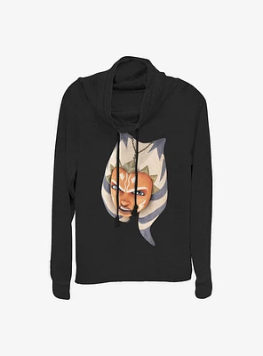 Star Wars: The Clone Wars Ahsoka Face Cowlneck Long-Sleeve Girls Top