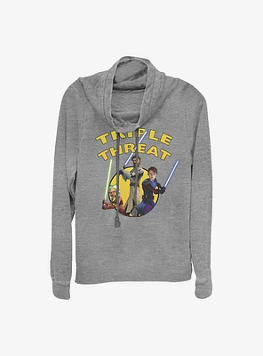 Star Wars: The Clone Wars Triple Threat Cowlneck Long-Sleeve Girls Top