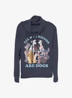 Disney Dog Friends Cowl Neck Long-Sleeve Womens Top