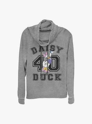 Disney Daisy Duck Collegiate Cowl Neck Long-Sleeve Womens Top