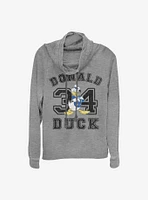 Disney Donald Duck Collegiate Cowl Neck Long-Sleeve Womens Top