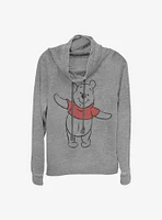 Disney Winnie The Pooh Basic Sketch Cowl Neck Long-Sleeve Womens Top