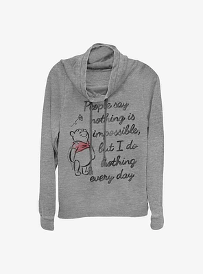 Disney Winnie The Pooh Impossible Cowl Neck Long-Sleeve Womens Top