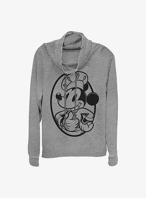 Disney Mickey Mouse Chef Circle Cowl Neck Long-Sleeve Womens Top