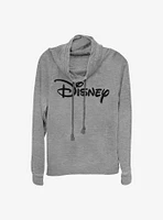 Disney Basic Logo Cowl Neck Long-Sleeve Womens Top