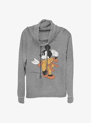 Disney Mickey Mouse Kung Fu Cowl Neck Long-Sleeve Womens Top