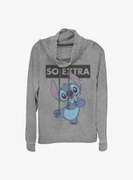 Disney Lilo And Stitch So Extra Cowl Neck Long-Sleeve Womens Top