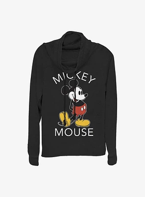 Disney Mickey Mouse Classic Cowl Neck Long-Sleeve Womens Top