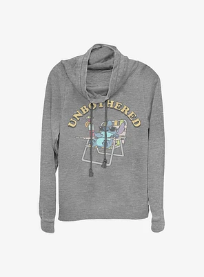 Disney Lilo And Stitch Unbothered Cowl Neck Long-Sleeve Womens Top