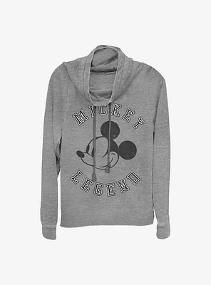 Disney Mickey Mouse Legend Cowl Neck Long-Sleeve Womens Top