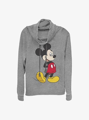 Disney Mickey Mouse Traditional Cowl Neck Long-Sleeve Womens Top