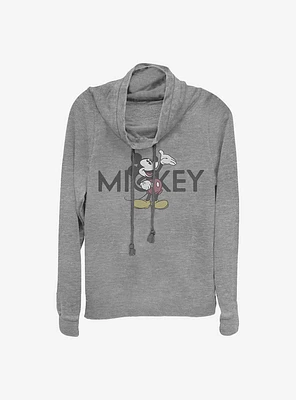 Disney Mickey Mouse Vintage Cowl Neck Long-Sleeve Womens Top