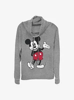 Disney Mickey Mouse World Famous Cowl Neck Long-Sleeve Womens Top