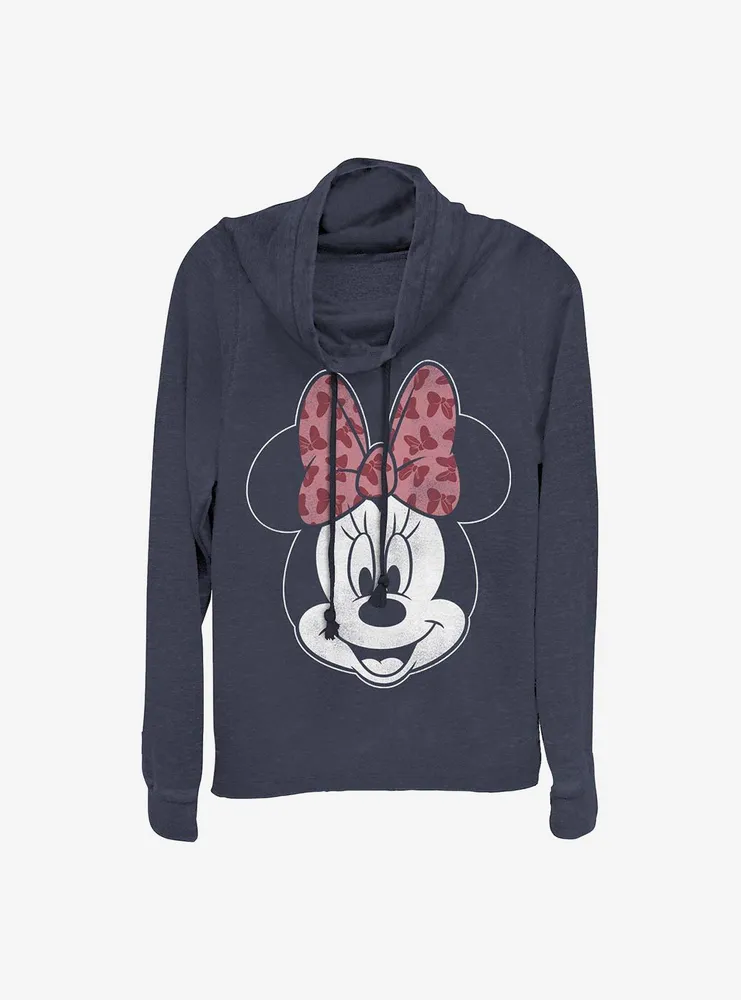 Disney Minnie Mouse Modern Inverse Cowl Neck Long-Sleeve Womens Top