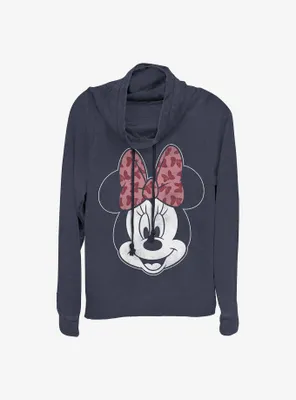 Disney Minnie Mouse Modern Inverse Cowl Neck Long-Sleeve Womens Top