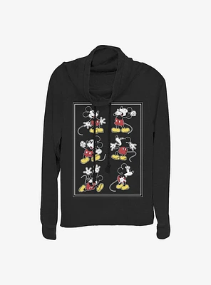Disney Mickey Mouse Looks Cowl Neck Long-Sleeve Womens Top