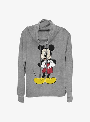 Disney Mickey Mouse Love Cowl Neck Long-Sleeve Womens Top