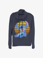 Disney Lilo And Stitch Bright Cowl Neck Long-Sleeve Womens Top