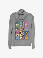 Disney Mickey Mouse Six Up Cowl Neck Long-Sleeve Womens Top