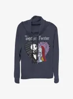 Disney The Nightmare Before Christmas Together Forever Cowl Neck Long-Sleeve Womens Top