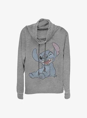 Disney Lilo And Stitch Halftone Cowl Neck Long-Sleeve Womens Top