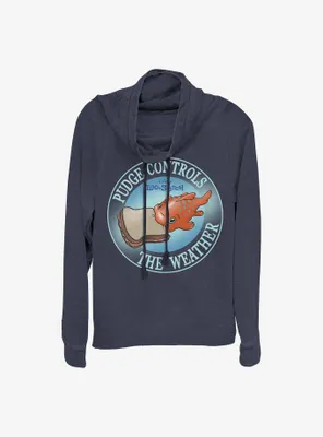 Disney Lilo And Stitch Pudge Weather Cowl Neck Long-Sleeve Womens Top
