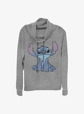 Disney Lilo And Stitch Simply Cowl Neck Long-Sleeve Womens Top