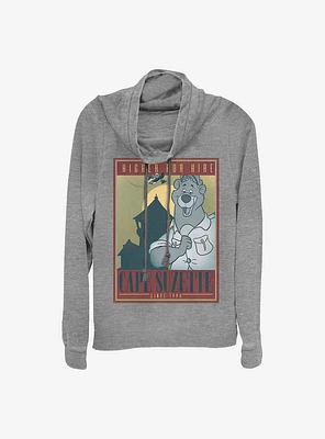 Disney TaleSpin Cape Suzette Poster Cowl Neck Long-Sleeve Womens Top