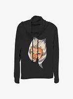 Star Wars: Clone Wars Ahsoka Face Cowl Neck Long-Sleeve Womens Top