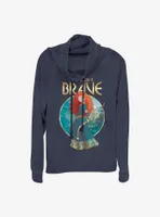 Disney Pixar Brave As Cowl Neck Long-Sleeve Womens Top