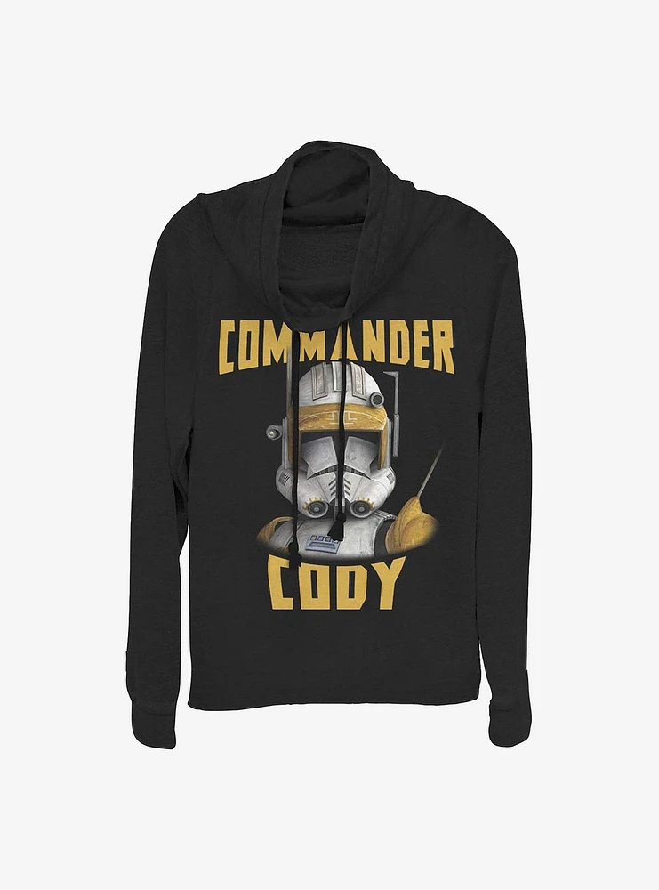 Star Wars: Clone Wars Cody Face Cowl Neck Long-Sleeve Womens Top