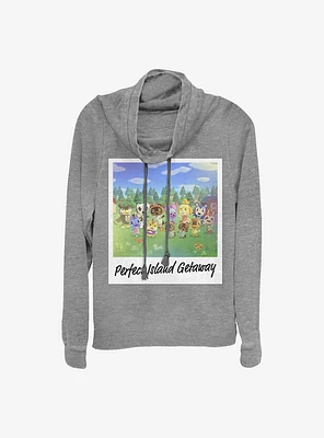 Animal Crossing Island Getaway Cowl Neck Long-Sleeve Womens Top