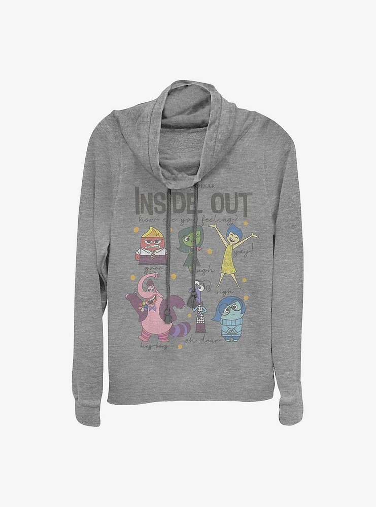 Disney Pixar Inside Out Feels Cowl Neck Long-Sleeve Womens Top