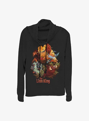 Disney The Lion King Heroes And Villains Cowl Neck Long-Sleeve Womens Top