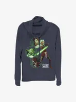 Star Wars: Clone Wars Light Side Group Cowl Neck Long-Sleeve Womens Top