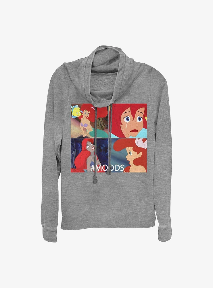 Disney The Little Mermaid Ariel Moods Cowl Neck Long-Sleeve Womens Top