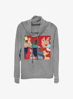 Disney The Little Mermaid Ariel Moods Cowl Neck Long-Sleeve Womens Top