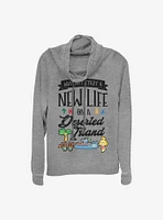 Animal Crossing Start Anew Cowl Neck Long-Sleeve Womens Top