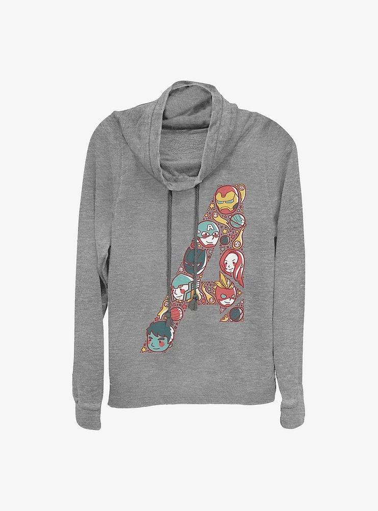 Marvel Avengers Cuties Cowl Neck Long-Sleeve Womens Top