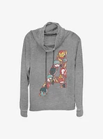 Marvel Avengers Cuties Cowl Neck Long-Sleeve Womens Top